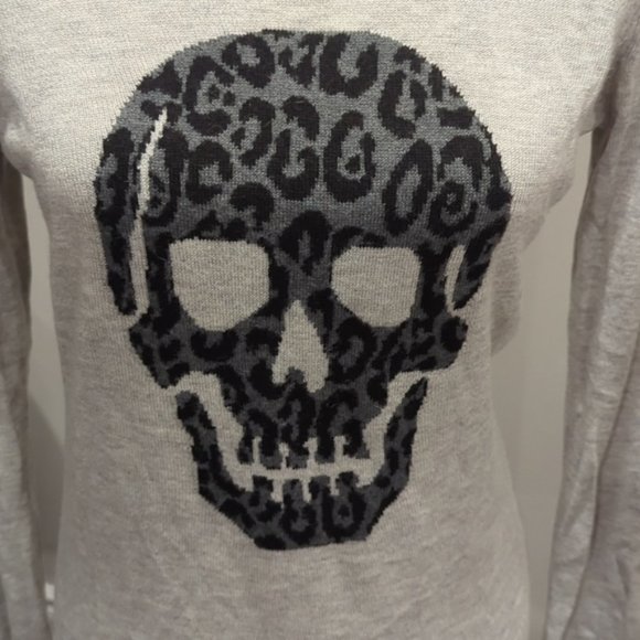Saks fifth avenue leopard print skull sweater - Picture 3 of 5